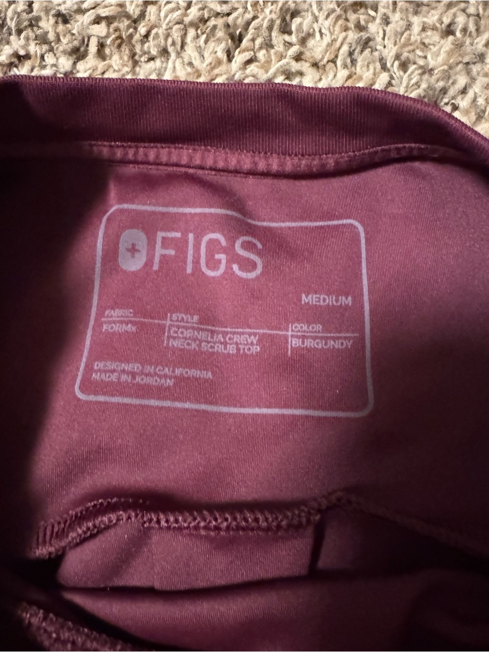 Figs Burgundy scrub set - Two-Piece Set - Picture 4 of 5